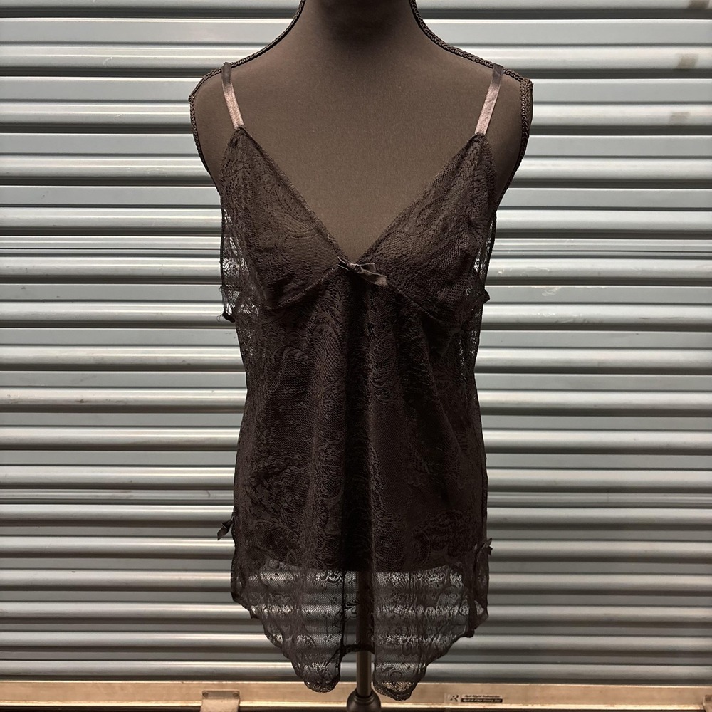 Black Lace Babydoll‎ Cami Lingerie Womens S Sheer Chemise Nightie Satin Bow Goth